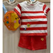 （二手）Why and 1/2 魚兒套裝90cm 後背包 短袖上衣 短褲 棉T 童裝 幼幼套裝