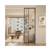 (店+)洞洞闆屏風長虹玻璃隔斷鐵藝簡約現代客廳玄關進門衛生間遮擋裝飾