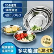【臺灣出貨】304不鏽鋼盤子菜盤創意家用商用加厚圓盤碟子燒烤盤深盤平盤淺盤