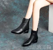 挪威的森林 【可開發票】短靴真皮短靴女新款頭層牛皮馬丁靴加絨百搭中跟秋冬季中筒靴子