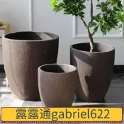 可開發票【粗陶花瓶】 加厚花盆方形圓形北歐大碼瘦高花盆素燒簡約粗陶景觀防凍盆大號  露天拍賣