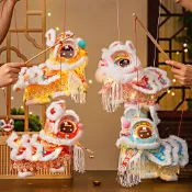 洛陽牡丹 2026馬年醒獅燈籠春節元宵節兒童手工DIY發光手提燈舞獅花燈