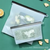 硅膠保鮮袋冰箱冷凍密封袋蔬菜分裝袋收納袋矽膠食品袋 JP0F
