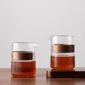 【品質保證】玻璃加厚公道杯耐熱大號側把茶海分茶器功夫茶具配件壹體功夫茶具日式茶具 家用茶具 簡約茶具 紫砂茶具