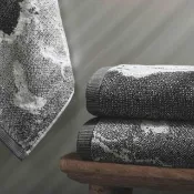 【Sorema 舒蕾馬】奢華時尚風毛巾/輕便浴巾-MARBLE SILVER銀黑 50x100cm 南歐明星品牌(★星級渡假飯店風★)
