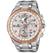 CASIO EDIFICE 傲視全球雙眼計時賽車錶-玫瑰金框x銀-EDIFICE 傲視全球雙眼計時賽車錶-玫瑰金框x銀-EFR-550D-7AVUDF-48mmF-48mm