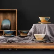 全球選品1館 生活百貨 ♔斗笠杯子復古陶瓷咖啡杯碟套裝杯子下午茶馬克杯窯變粗陶咖啡杯