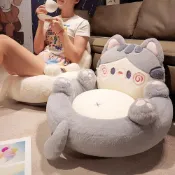 【木洸】動物型50*50CM沙發坐墊 榻榻米坐墊靠背一體 柔軟腳墊 家用地板蒲團地墊 辦公坐墊