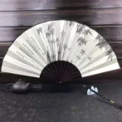 古風絹布摺疊扇學生古風扇子摺疊日用扇中國舞蹈道具男摺扇扇子 緍扇 摺疊 扇撒 絲綢扇 絹扇 cosplay扮裝