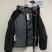 DryDog 跩狗嚴選 跩狗嚴選 極度乾燥 Superdry Kiso 杜邦棉 防水防污 雪衣 鋪棉夾克 輕量保暖 防水塗層 防風 外套 風衣 連帽 黑瑪瑙 黑灰 拼接