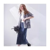 【Le Polka】修身顯瘦牛仔長裙-女(丹寧)