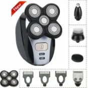 漣漪生活 【五刀頭強勁】電動刮鬍刀 電動理髮器 剃鬚刀 刮鬍刀 光頭神器 光頭機 自助理髮器 大功率強勁動力 全身水洗 長續航 鋒利耐用 男士必備