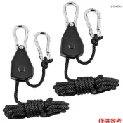 [新] 1/8 英寸重型可調節植物燈棘輪繩吊架,用於種植燈具園藝廁所
