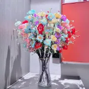 杜鵑花輕奢假花客廳餐桌裝飾擺放花束花藝家居擺件高檔仿真花擺設