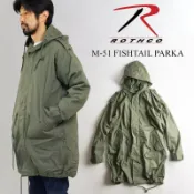 Rothco廠 復刻版M-51 FISHTAIL PARKA 軍綠色/黑色 魚尾大衣附內裡mods風格.直購含運