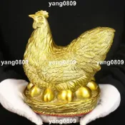 【已開光+可招財轉運】純銅金錢母雞擺件 母雞下蛋孵蛋金雞銅雞創意 家居裝 擺設/辟邪/保平安