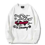 keith haring聯名凱斯 哈林圓領衛衣男女潮ins秋冬季寬松百搭上衣