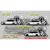 防水貼紙 skoda superb combi sportline camper 露營 後擋車窗貼 車身貼 車貼 反光貼