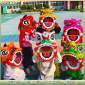 🔥桃園出貨🔥 塑料兒童舞獅子道具套裝 舞獅頭鼓2-14嵗幼兒園錶演小獅頭玩具6寸 獅子頭 舞龍舞獅 醒獅 演出
