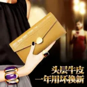 名藝良品 免運/快速出貨 晚宴手拿包 長夾包 女士錢包 黃色招財大容量真皮錢包女2024新款軟牛皮鱷魚紋手拿錢夾放手機包