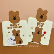 ⑉♥|大頭款|韓國短尾矮袋鼠生日卡片手工卡片手作卡片