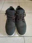 【二手衣櫃】保證正品 Timberland 男款 黑色磨砂皮革休閒鞋 US12 30cm (A1OI5) 帆布鞋 低筒鞋