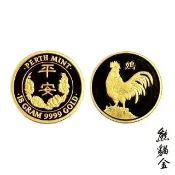 (熊貓金)黃金金幣平安雞金章18g