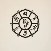 銀聯網日用品生活館 藏文六字大明咒墻貼紙 佛教貼紙 書房佛教會所背景裝飾墻貼辟邪貼1入