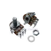 WH148 雙聯電位器 B10K 20K 50K 100K 500K 外彎腳 6個腳 功放電位器 雙聯電位器 柄長15,