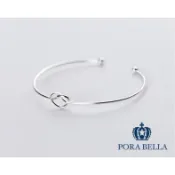 【京站i購物】【Porabella】925純銀手鐲手環 時尚氣質開口環開口笑手環可調節式 循環無限愛心符號 銀飾 Bangle-廠商直送