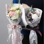 (店+)多支袋 復古蕾絲花袋 簡易 鮮花包裝 乾燥花包裝 花束 opp透明袋 三角花袋 袋子