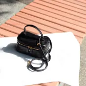 YSL 聖羅蘭 MINI VANITY 菱格牛皮迷你兩用手提小包.黑