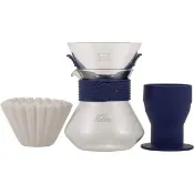 【Kalita】戶外露營手沖 玻璃壺套組 Wave Style UP#185系列#35246(海軍藍)