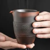 紫陶跳刀公道杯均分杯陶瓷大分茶器紫砂茶海茶具茶漏組合功夫茶具