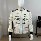 明熙精品屋 【賽車風格】刺繡夾克 機車外套 騎行服 機車外套 歐美風夾克 賽車服 防摔耐磨 帥氣百搭 重機騎士專用 客製化刺繡