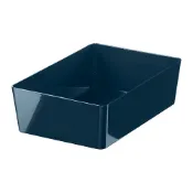 【IKEA 宜家家居】KUGGIS 收納盒, 黑藍色, 18x26x8 公分