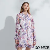 SO NICE【特惠】浪漫雪紡印花洋裝｜都會時尚女裝 【29344005】