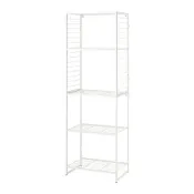 【IKEA 宜家家居】JOSTEIN 層架組附格架，室內/戶外用/網狀 白色，62x40x180 公分
