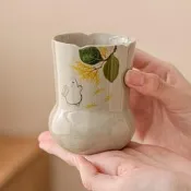臺灣現貨草木灰兔子建水陶瓷茶洗杯洗家用中式功夫茶具配件水盂茶渣廢水缸