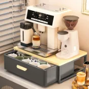 【免運 新品上市】膠囊咖啡機置物架桌麵擺放臺水杯茶包儲物收納盒底座抽屜式咖啡架