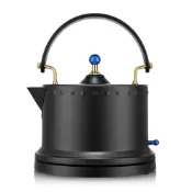 (店+)【Bodum】黑爵系列復古造型快煮壺 BISTRO(霧面黑砂不鏽鋼/拱型提把/分離式底座)
