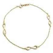 【Tiffany&Co. 蒂芙尼】18K金-三個Infinity無限符號墜飾手鍊