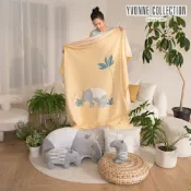 YVONNE 以旺傢飾 馬來貘 隨行薄紗毯-盛夏黃