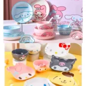 全台最優惠三麗歐正版授權HelloKitty大耳狗庫洛米美樂蒂日式卡通陶瓷加大碗盤吃飯碗盤