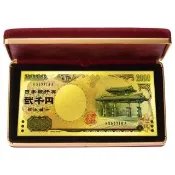 黃金鈔票 日幣貳千元純金紀念鈔票(日本鈔票兩千元 二千日圓2000円 日幣 收藏送禮禮贈品)