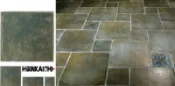 【鑫鎧棋磁磚精品】15*15 30*30復古綠色破損燒面地壁磚義大利進口三合一鄉村風來電.店詢問驚喜價2x元/片