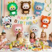 19 英寸生肖動物氣球兒童生日裝飾鋁箔派對用品節日派對需要裝飾週年派對用品活動 DIY
