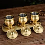 熱賣 純銅佛前水杯 銅供佛心經蓮花佛水杯 家用財神供香招財佛堂水杯 純銅供水杯 供奉杯 敬神杯組 供佛盃 供盃財神 09