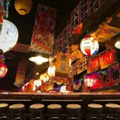 【3D立體和風浮世繪】壽司店壁紙 日式料理餐廳 居酒屋壁紙 日本街景 夜景墻紙 壽司 餐廳