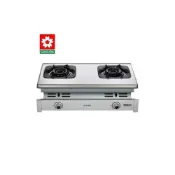 (店+)【SAKURA 櫻花】G6900S G-6900S 白鐵材質 雙炫火崁入式瓦斯爐 G6900 人因工程設計旋鈕 珍珠壓紋不鏽鋼面板